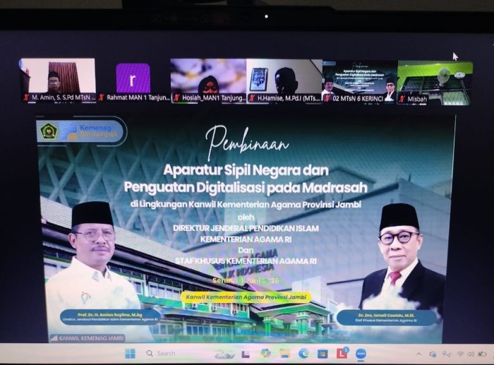 Kepala MAN 2 Muaro Jambi dan Kaur TU Ikuti Pembinaan ASN dan Penguatan Digital Madrasah