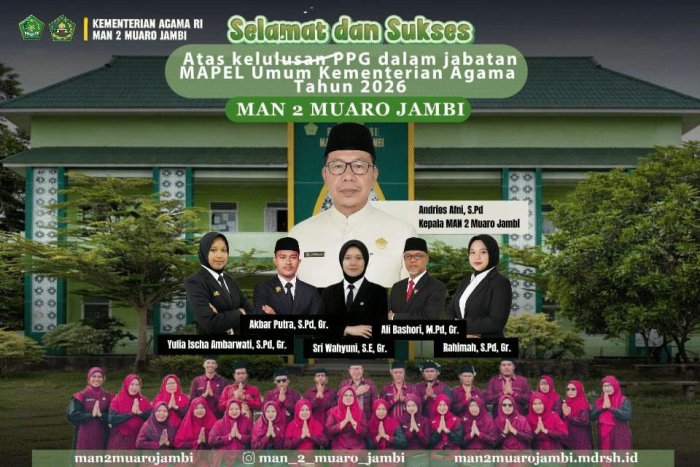 Lima Guru MAN 2 Muaro Jambi Raih Sertifikasi PPG Lima Guru MAN 2 Muaro Jambi Raih Sertifikasi PPG
