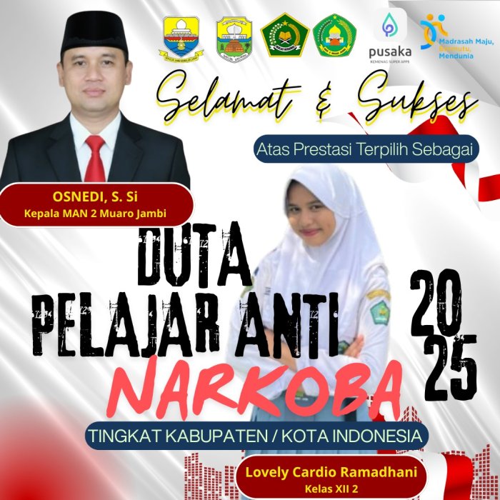 Siswi MAN 2 Muaro Jambi Terpilih Duta Anti Narkoba Siswi MAN 2 Muaro Jambi Terpilih Duta Anti Narkoba